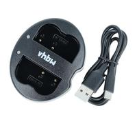 vhbw caricatore USB-C duale compatibile con Sigma SD15, SD1, SD14 camera + cavo USB-C + LED