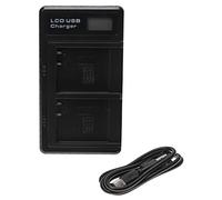 vhbw caricatore duale compatibile con Panasonic DMW-BLE9, DMW-BLE9E, DMW-BLG10, DMW-BLG10E, DMW-BLH7, DMW-BLH7E camera - Stazione di carica