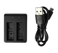 vhbw caricatore USB duale compatibile con Qumox Sport Camera SJ6000, SJ5000 camera - Stazione di carica + spia di carica, 4,2 V