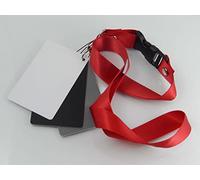 vhbw carta per il bilanciamento del bianco incl. cordino per fotocamera, DSLR - cartoncino grigio 3 in 1 (grigio, nero, bianco)
