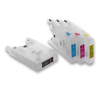 vhbw cartucce vuote ricaricabili multicolore compatibile con Brother MFC-J625, MFC-J625DW, MFC-J6510 stampante CISS (compatibile, confezione da 4)