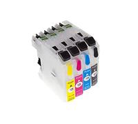 vhbw cartucce vuote ricaricabili multicolore compatibile con Brother MFC-J6720DW, MFC-J6920DW stampante CISS (compatibile, confezione da 4 + chip)