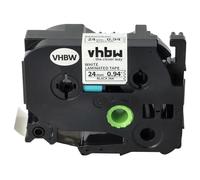vhbw Cassetta nastro compatibile con Brother P-Touch 2400 E, 2420 PC, 2430 PC, 2450 CC, 2400, 2450 etichettatrice 24 mm nero su bianco