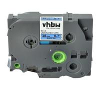 vhbw Cassetta nastro compatibile con Brother P-Touch H 500 Li, H 500, E 500 VP, RL 700 S, P 700 etichettatrice 8m x 18 mm nero su blu