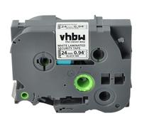 vhbw Cassetta nastro compatibile con Brother PT 2470, 2460, 2450, 2450 CC, 2450 DX etichettatrice 8m x 24 mm nero su bianco nastro di sicurezza