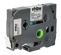 vhbw Cassetta nastro compatibile con Brother PT D210, D210BK, D210VP, D201CS, D215e, D202 etichettatrice 4m x 12 mm nero su bianco, laminato