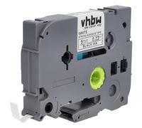 vhbw Cassetta nastro compatibile con Brother PT D210, D400, D210VP, D215e etichettatrice 8m x 6 mm nero su bianco, extra forte, laminato