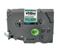 vhbw Cassetta nastro compatibile con Brother PT D210, D400, D210VP, D215e etichettatrice 8m x 9 mm nero su verde, extra forte, laminato