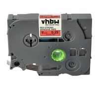 vhbw Cassetta nastro compatibile con Brother PT D210, D400, D210VP, D215e etichettatrice 8m x 9 mm nero su rosso, extra forte, laminato