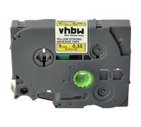 vhbw Cassetta nastro compatibile con Brother PT D210, D400, D210VP, D215e etichettatrice 8m x 9 mm nero su giallo, extra forte, laminato
