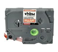 vhbw Cassetta nastro compatibile con Brother PT D210VP, D215e, D400 etichettatrice 8m x 12 mm bianco su arancione (con motivo a zucca), laminato