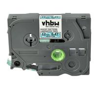 vhbw Cassetta nastro compatibile con Brother PT D210VP, D215e, D400 etichettatrice 8m x 12 mm nero su blu (con motivo fantasmi bianco), laminato
