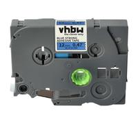 vhbw Cassetta nastro compatibile con Brother PT D400, D400AD, D210VP, D215e etichettatrice 8m x 12 mm nero su blu, extra forte, laminato