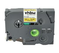 vhbw Cassetta nastro compatibile con Brother PT P300BT, P700, R RL-700S, H75S, ST-5 etichettatrice 8m x 12 mm nero su giallo, flessibile