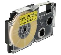 vhbw Cassetta nastro compatibile con Casio KL-200, KL-130, KL-100E, KL-120, KL-1500, CW-L300 etichettatrice 8m x 6 mm nero su giallo