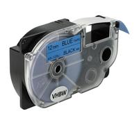 vhbw Cassetta nastro compatibile con Casio KL-200, KL-130, KL-100E, KL-120, KL-1500, CW-L300 etichettatrice 8m x 12 mm nero su blu