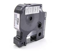 vhbw Cassetta nastro compatibile con Dymo 5000, 2000, 5500, 1000+, 1000, 4500, 3500 etichettatrice 7m x 12 mm nero su argento