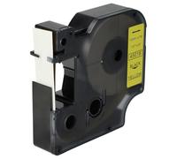 vhbw Cassetta nastro compatibile con Dymo 5000, 2000, 5500, 1000+, 1000, 4500, 3500 etichettatrice 7m x 12 mm nero su giallo