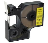 vhbw Cassetta nastro compatibile con Dymo 5000, 2000, 5500, 1000+, 1000, 4500, 3500 etichettatrice 7m x 9 mm nero su giallo