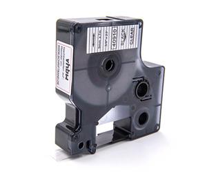 vhbw Cassetta nastro compatibile con Dymo LabelWriter Duo 400, Duo, Duo 450 etichettatrice 7m x 9 mm nero su trasparente
