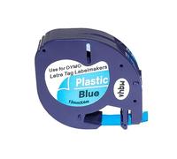 vhbw Cassetta nastro compatibile con Dymo LetraTag LT-100H, 2000, LT-100T, QX50, Plus LT-100H, 200B etichettatrice 4m x 12 mm nero su blu