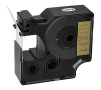 vhbw Cassetta nastro compatibile con Dymo LM640, 5000, 2000, 5500 etichettatrice 7m x 19 mm nero su oro, plastica