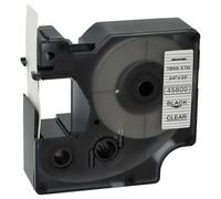 vhbw Cassetta nastro compatibile con Dymo LM640, 5000, 2000, 5500 etichettatrice 7m x 19 mm nero su trasparente, plastica