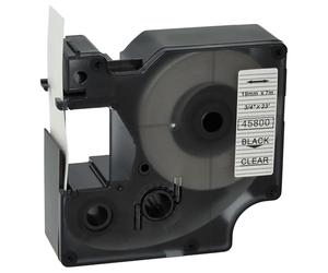 vhbw Cassetta nastro compatibile con Dymo LM640, 5000, 2000, 5500 etichettatrice 7m x 19 mm nero su trasparente, plastica