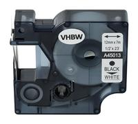 vhbw cassetta nastro compatibile con Dymo Rhino 4200, 5000, 5200, 6000 etichettatrice 12mm nero su bianco