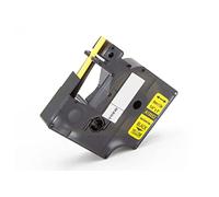 vhbw Cassetta nastro compatibile con Dymo Rhino 4200, 6000, 5200 etichettatrice nero su giallo, cassetta di tubi termoretrattili, 6 mm