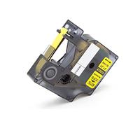 vhbw Cassetta nastro compatibile con Dymo Rhino 4200, 6000, 5200 etichettatrice nero su giallo, cassetta di tubi termoretrattili, 9 mm