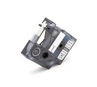 vhbw Cassetta nastro compatibile con Dymo Rhino 5000, 5200, 4200, 3000, 1000 etichettatrice 5,5m x 9 mm nero su trasparente, poliestere