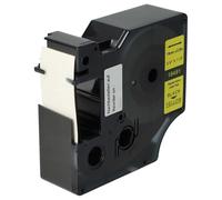 vhbw Cassetta nastro compatibile con Dymo Rhino 6000, 5000, 5200, 4200, 3000, 1000 etichettatrice 3,5m x 19 mm nero su giallo, nylon
