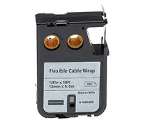 vhbw Cassetta nastro compatibile con Dymo XTL 500, 300 etichettatrice 5,5m x 12 mm nero su bianco, cavo flessibile avvolto