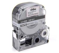 vhbw cassetta nastro compatibile con Epson LabelWorks LW-1000P, LW-600P etichettatrice 12mm nero su argentato