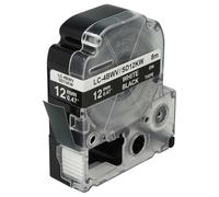 vhbw Cassetta nastro compatibile con KingJim SR-PBW1, SR-RK1, SR950 etichettatrice 8m x 12 mm bianco su nero