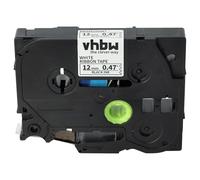 vhbw Cassetta nastro in tessuto sostituisce Brother TZE-R231, TZER231 per etichettatrice 4m x 12 mm nero su bianco