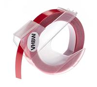 vhbw Cassetta nastro per goffratura 3D compatibile con Dymo 15447, 1535, 1540, 1550, 1570, 1575 etichettatrice 3m x 9 mm bianco su rosa scuro