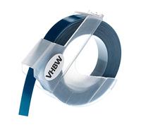 vhbw Cassetta nastro per goffratura 3D compatibile con Dymo Label Buddy 20008, Mini, Maxi 1755 etichettatrice 3m x 9 mm bianco su blu scuro