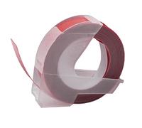 vhbw Cassetta nastro per goffratura 3D compatibile con Dymo Omega Home S0717930, Office-Mate II 154000 etichettatrice 3m x 9 mm bianco su rosso