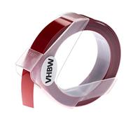 vhbw Cassetta nastro per goffratura 3D compatibile con Dymo Rhino M1011 etichettatrice 12 mm bianco su rosso