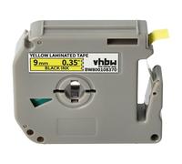 vhbw Cassetta nastro sostituisce Brother M-K621 per etichettatrice 8m x 9 mm nero su giallo