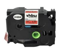vhbw Cassetta nastro sostituisce Brother TZ-FX451 per etichettatrice 8m x 24 mm nero su rosso, flessibile, laminato