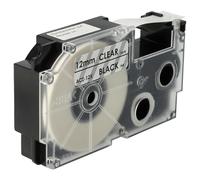 vhbw Cassetta nastro sostituisce Casio XR-12X1, XR-12X per etichettatrice 8m x 12 mm nero su trasparente
