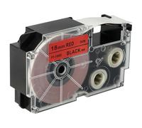vhbw Cassetta nastro sostituisce Casio XR-18RD1, XR-18RD per etichettatrice 8m x 18 mm nero su rosso, pet+ RESIN