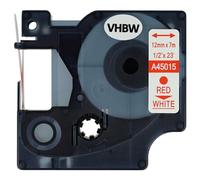 vhbw Cassetta nastro sostituisce Dymo 45015, D1 per etichettatrice 7m x 12 mm rosso su bianco