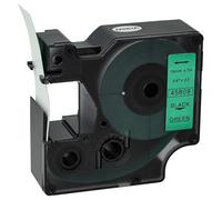 vhbw Cassetta nastro sostituisce Dymo 45809, D1 per etichettatrice 7m x 19 mm nero su verde