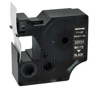 vhbw Cassetta nastro sostituisce Dymo D1, 53721 per etichettatrice 7m x 24 mm bianco su nero