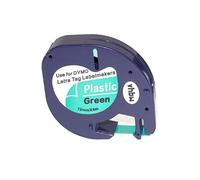 vhbw Cassetta nastro sostituisce Dymo S0721610, 91204 per etichettatrice 4m x 12 mm nero su verde, plastica