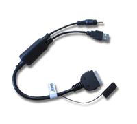 vhbw cavo audio compatibile con Apple iPod 10GB, 15GB, 20GB, 30GB, 40GB, 60GB, Classic, Nano, Photo, Touch, Video - Adattatore a Y, nero